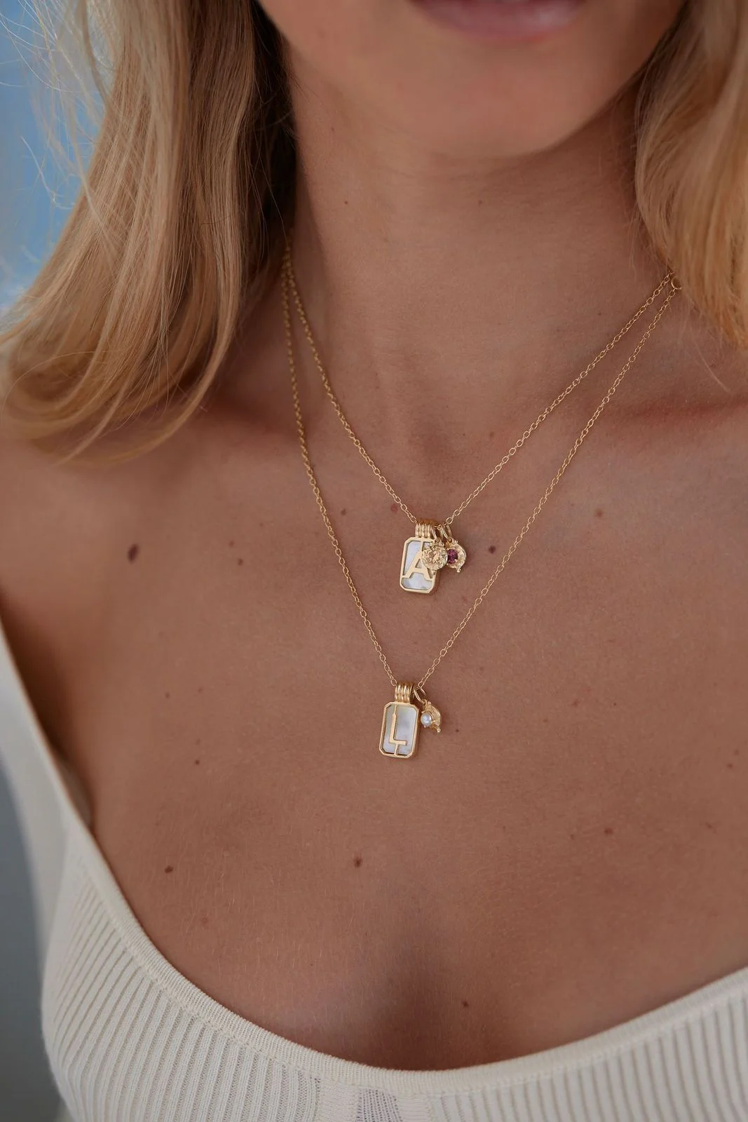 April Topaz Gold Birthstone Necklace Charm - Image 5