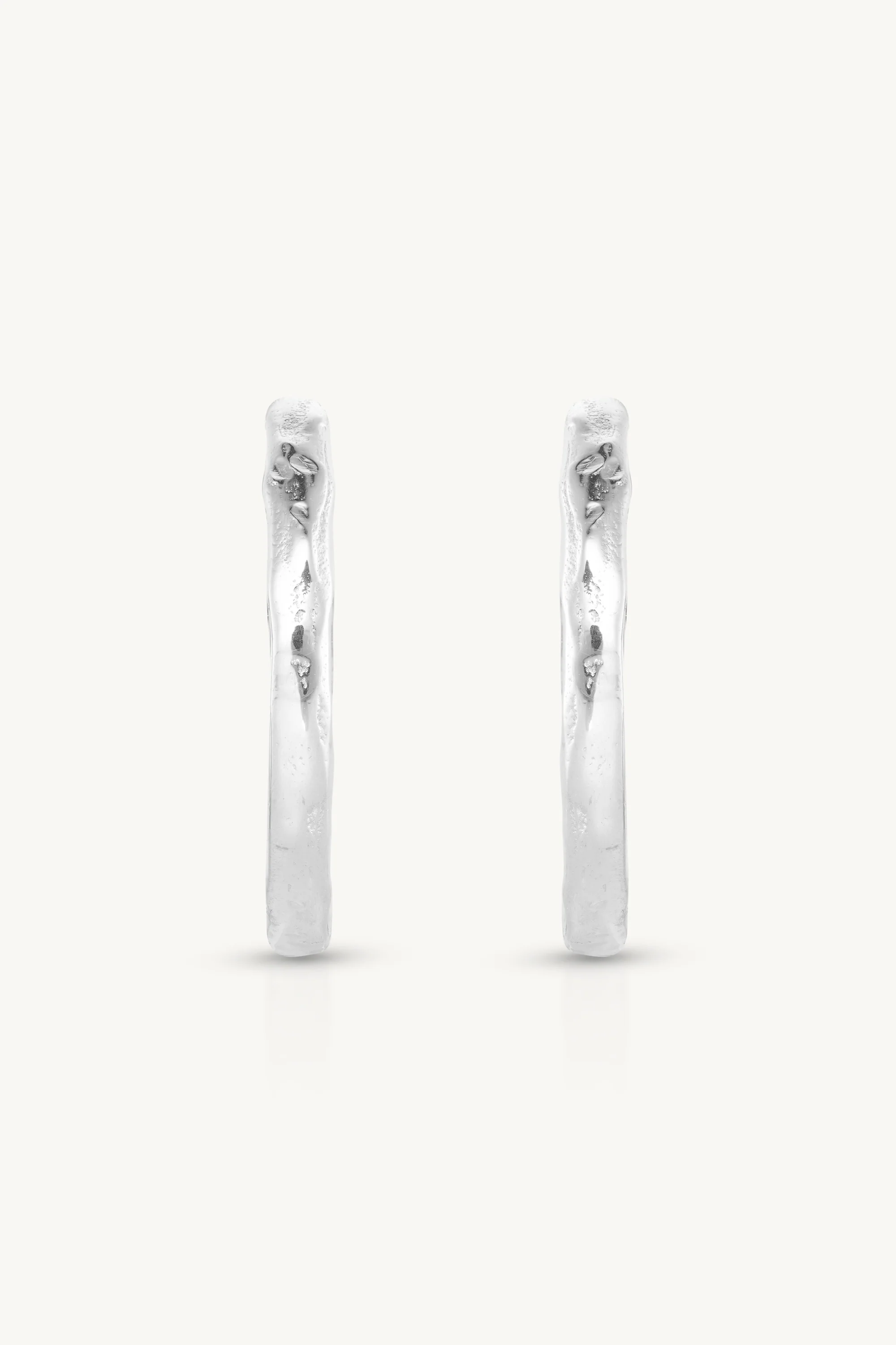 Textured Silver Huggies - Large - Image 4