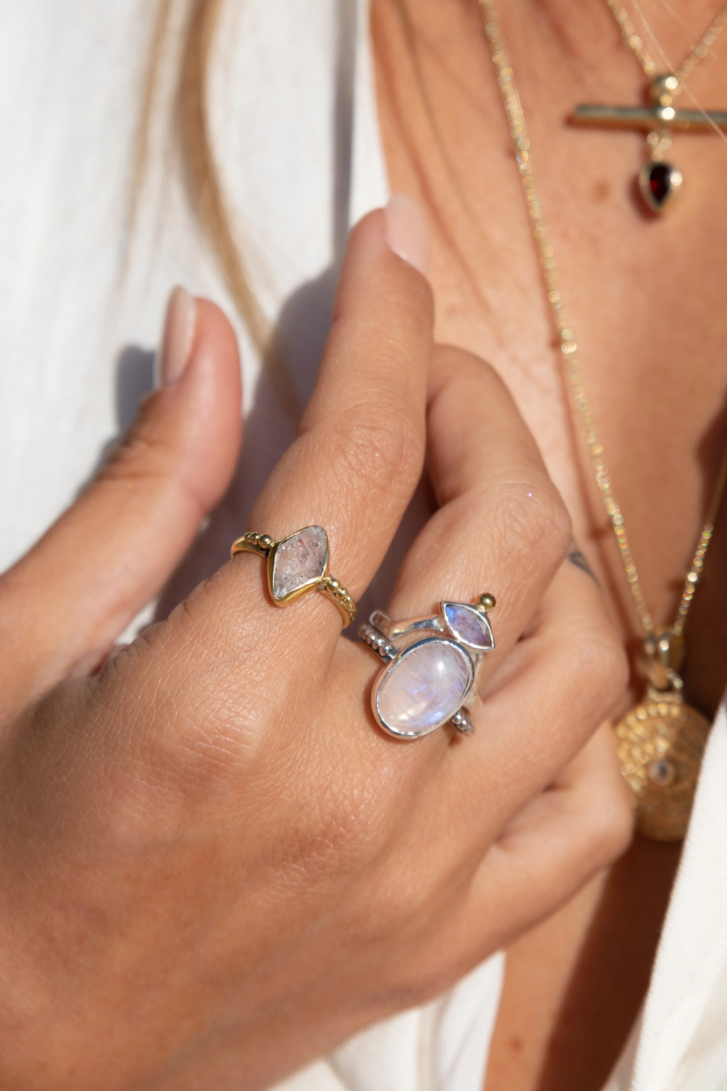 Herkimer Diamond Gold Ring - Image 3