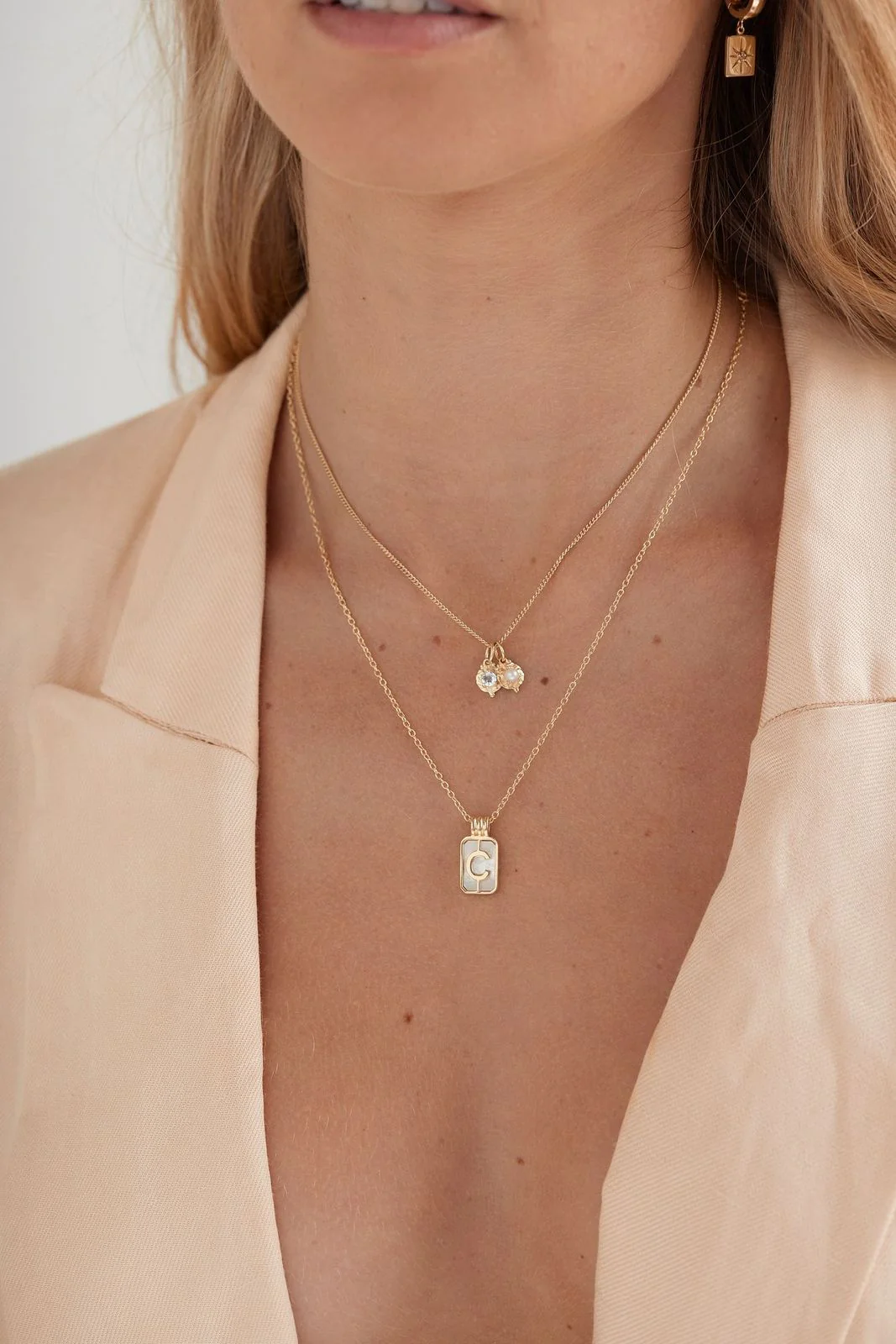 January Garnet Gold Birthstone Necklace Charm - Image 4