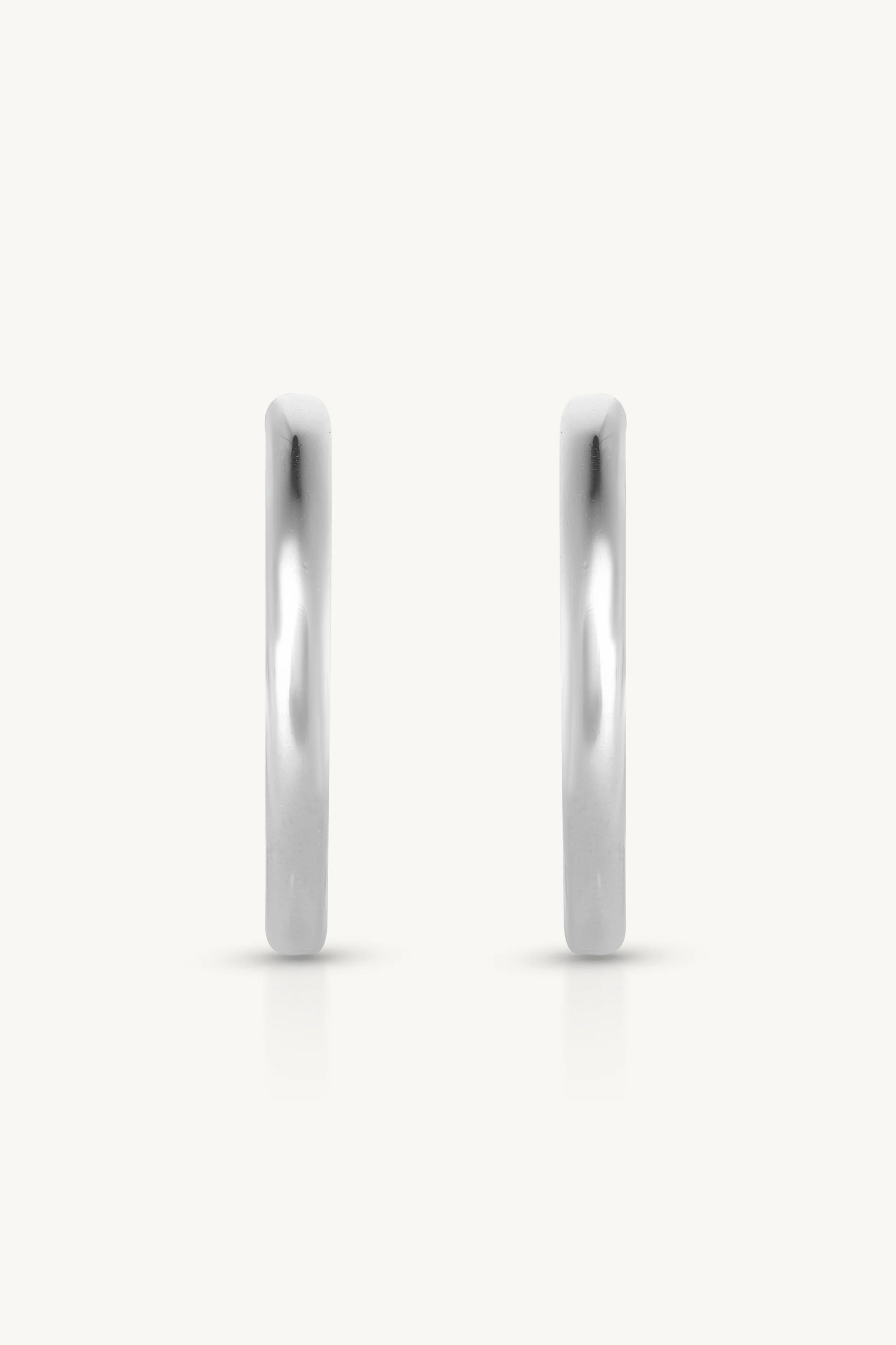 Polished Silver Huggies - Large - Image 4